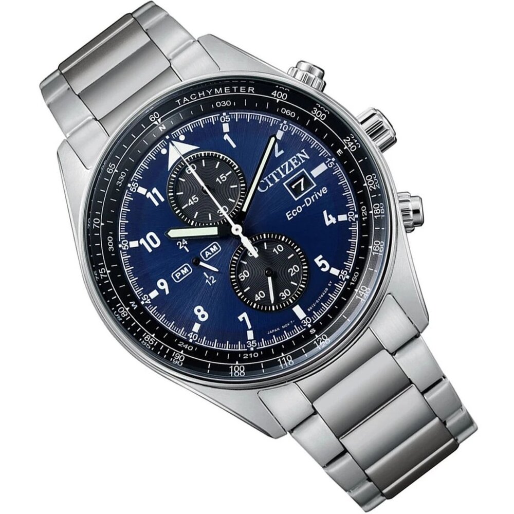 Citizen Eco-Drive Chronograph CA0770-81L Blue Dial Watch Used In Great Condition